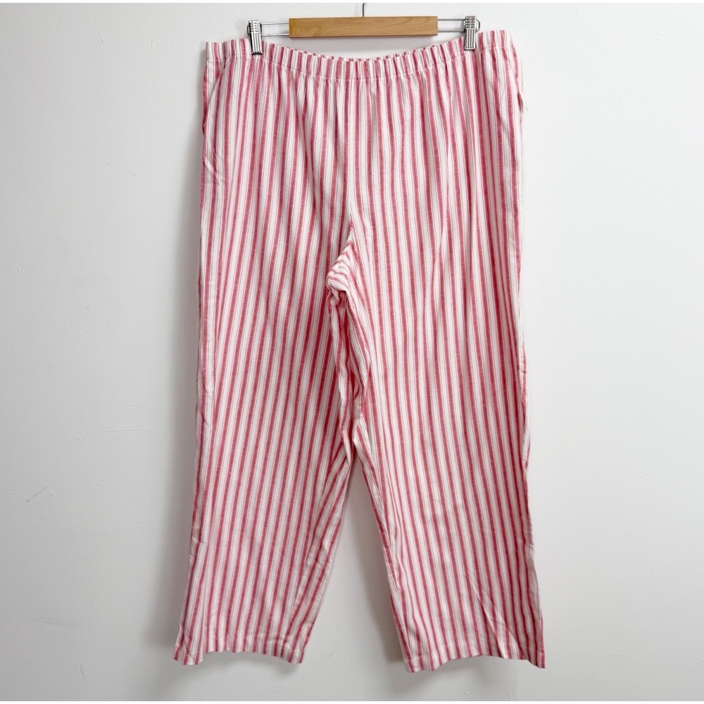 Charter Club Intimates Pants Womens XXL Red Striped Pajamas PJS NWT